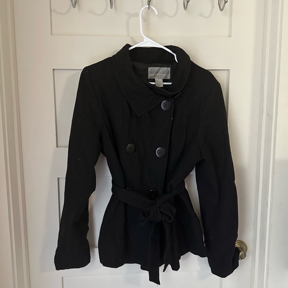 Miss LiLi Black Trench Coat With Belt - Picture 1 of 5